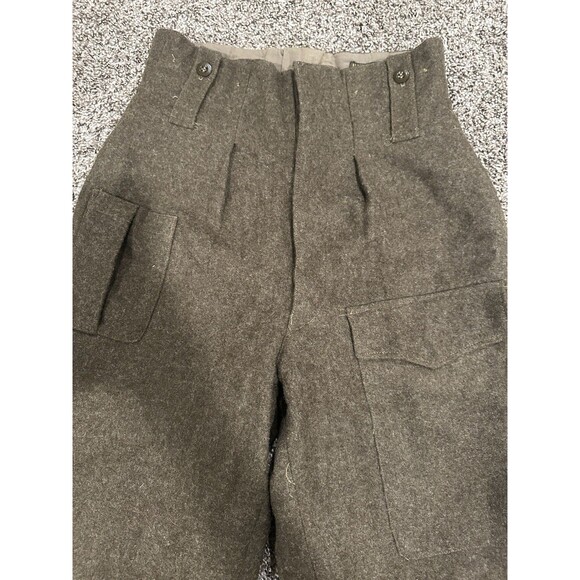 Vintage 1963 Military Mitin Pants US26 NV Neirynck Holvoet Army Green Wool Cargo - Picture 3 of 11